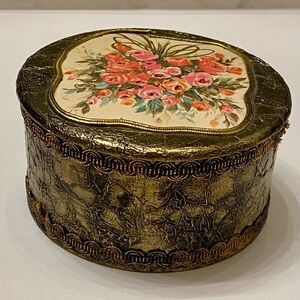 Vintage handmade jewelry or trinket box, small
